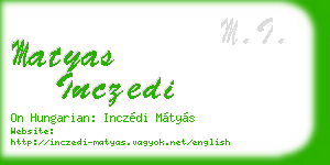 matyas inczedi business card
