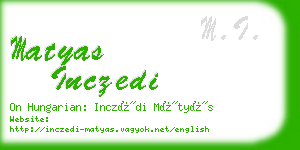 matyas inczedi business card